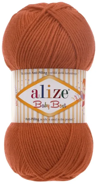 Włóczka Alize Baby Best - 408 CEGLANY - 100g 10% Bambus 90% Akryl