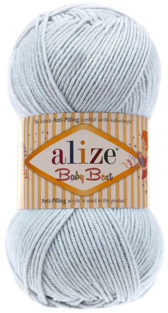 Włóczka Alize Baby Best - 224 POPIELATY - 100g 10% Bambus 90% Akryl