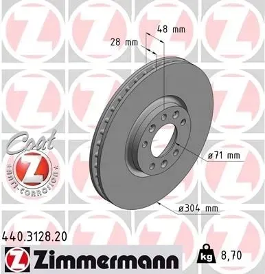 tarcze-klocki-zimmermann-przod-opel-combo-e-304mm-stan-nowy