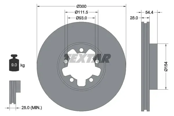 tarcze-klocki-textar-przod-ford-transit-v-300mm