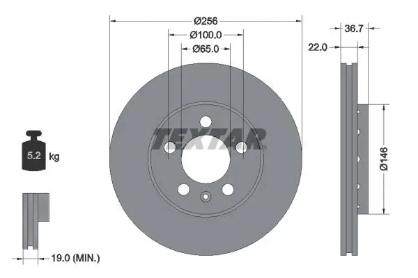 tarcze-klocki-textar-przod-vw-bora-256mm