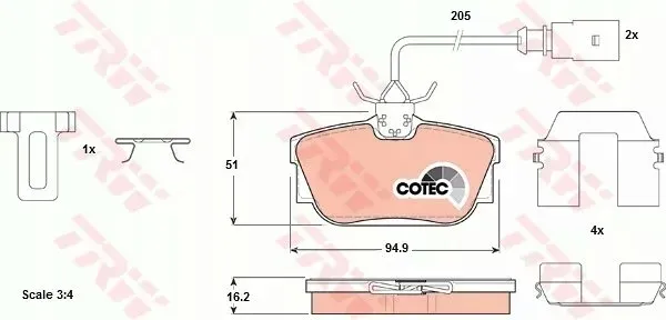 tarcze-klocki-trw-tyl-vw-t4-294mm-stan-nowy