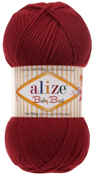 Włóczka Alize Baby Best - 390 WIŚNIOWY - 100g 10% Bambus 90% Akryl