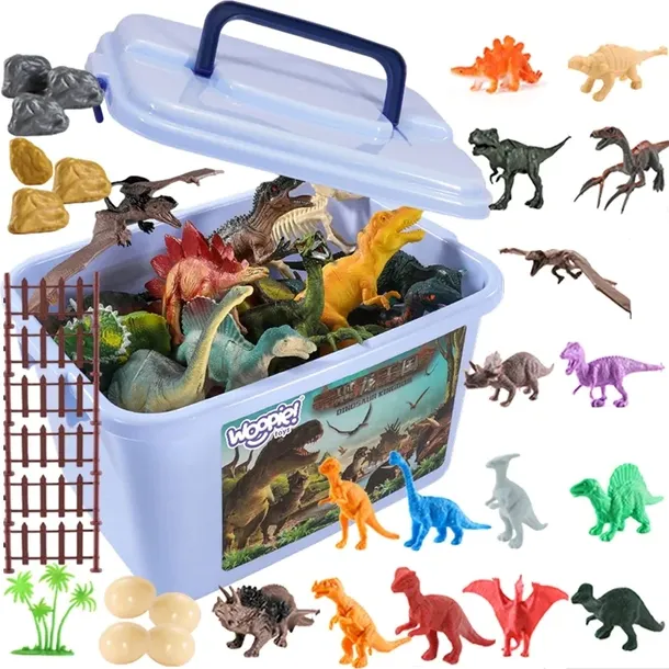 WIELKI ZESTAW FIGURKI DINOZAURY DUŻE ZWIERZĘTA SKRZYNKA POJEMNIK XXL 40szt.