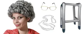 stroj-babcia-staruszka-emeryt-zestaw-balkonik-peruka-okulary-perly