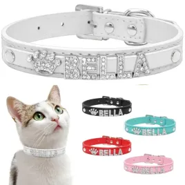 biala-obroza-dla-kota-z-imieniem-personalizowana-identyfikator-dla-kota