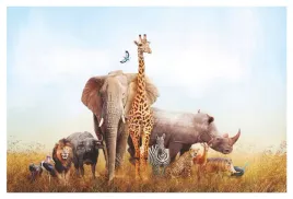 fototapeta-dla-dzieci-na-wymiar-safari-slon-afryka-zyrafa-struktura-premium