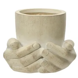 oslonka-na-doniczke-dlonie-bezowa-gliniana-dekoracyjna-27cm