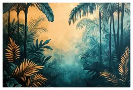 tapeta-na-sciane-na-wymiar-retro-liscie-palm-jak-malowane-liscie-struktura