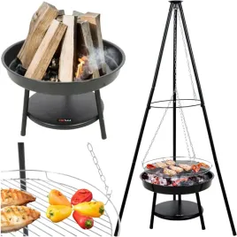 lund-grill-weglowy-wiszacy-na-trojnog-palenisko-chromowany-ruszt-46cm-99903
