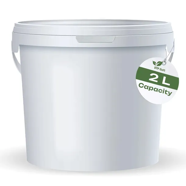 2L Wiaderko Plastikowe wiadro z pokrywą ATEST spożywcze 2 Litry TOP