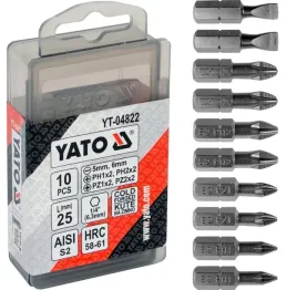 yato-zestaw-precyzyjnych-mocnych-grotow-do-wkretarki-25mm-10-sztuk-yt-04822