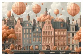 tapeta-dla-dzieci-na-wymiar-balony-domki-miasto-nowoczesna-struktura