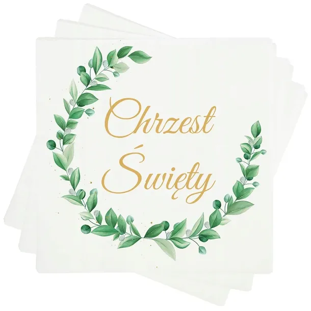 SERWETKI PAPIEROWE Chrzest Święty dekoracje stołu nadruk 20szt ozdoby