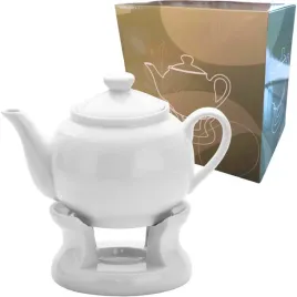 porcelanowy-czajniczek-do-herbaty-950-ml-dzbanek-z-podgrzewaczem-bialy