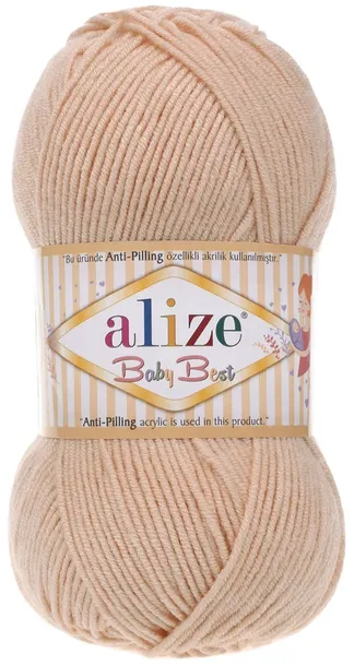Włóczka Alize Baby Best - 382 JASNY BEŻOWY - 100g 10% Bambus 90% Akryl