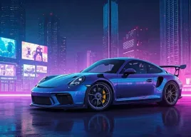 plakat-na-sciane-nowoczesne-sportowe-porsche-911-gt-neon-ulica-70x50-cm