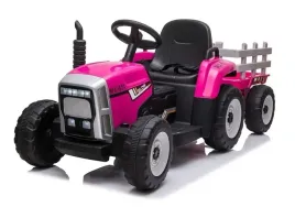 traktor-na-akumulator-z-przyczepka-pilot-137cm-12v-miekkie-kola-eva-rozowy