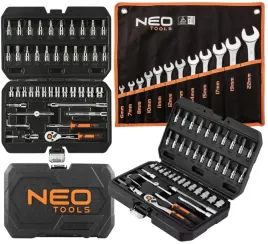 neo-tools-klucze-nasadowe-1-4-crv-46el-klucze-plasko-oczkowe-6-22-mm-12el