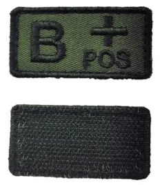 plakietka-rzep-naszywka-grupa-krwi-b-positive-olive-zielona