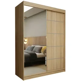 szafa-przesuwna-mirella-150-cm-z-lustrem-szafa-dwudrzwiowa-dab