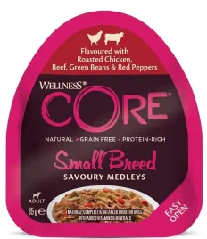 wellness-core-dog-dla-psow-malych-ras-kurczak-wolowina-fasolka-papryka-85g