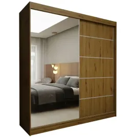 szafa-przesuwna-mirella-200cm-z-lustrem-szafa-dwudrzwiowa-dab-artisan