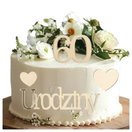 dekoracje-na-tort-60-urodziny-topper-zloty-napis-serca-plexi-napis-na-tort