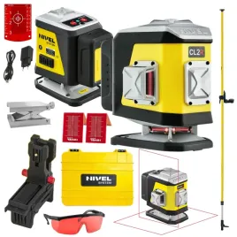 nivel-system-laser-krzyzowy-czerwony-cl2r-walizka-akcesoria-tyczka-lp-36