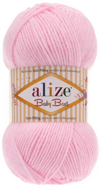 Włóczka Alize Baby Best - 185 JASNY RÓŻOWY - 100g 10% Bambus 90% Akryl