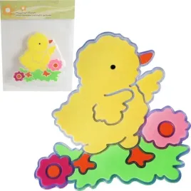 naklejka-zelowa-na-okno-lustro-szybe-kurczak-i-ozdoba-wielkanocna