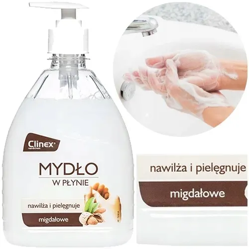 clinex-mydlo-w-plynie-liquid-soap-nawilza-500ml-zapach-migdalowy-3-szt-stan-nowy