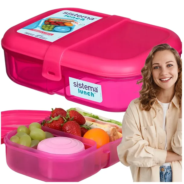 Śniadaniówka Z Przegródkami Szkoły Duża Dla Dzieci Lunchbox Zielona Jakość