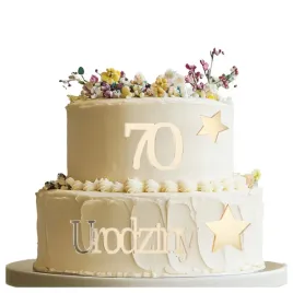 napis-na-tort-70-urodziny-dekoracyjne-gwiazdki-dekoracje-tortu-zloty-plexi