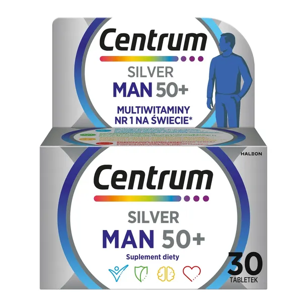 Multiwitamina dla mężczyzn Centrum Man 50+ Silver Minerały Witaminy 30 szt