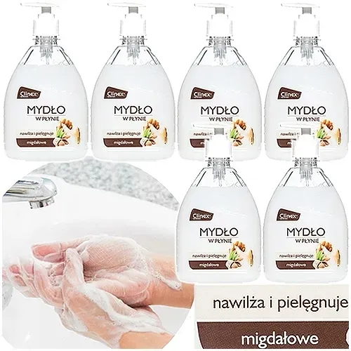 clinex-mydlo-w-plynie-liquid-soap-nawilza-500ml-zapach-migdalowy-6-szt