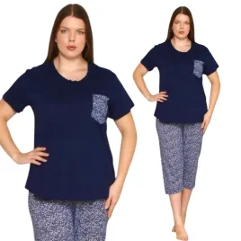 pizama-damska-bawelniana-plus-size-krotki-rekaw-spodnie-3-4-morella