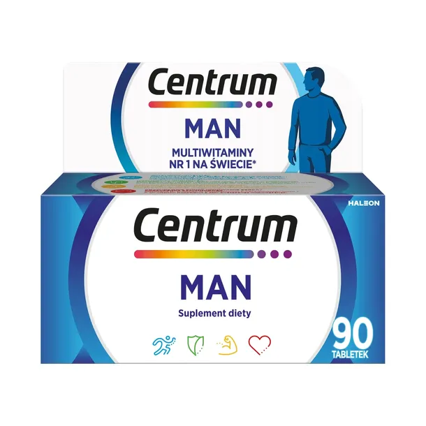 CENTRUM MAN multiwitaminy dla mężczyzn suplementy diety Witaminy 90 tablete