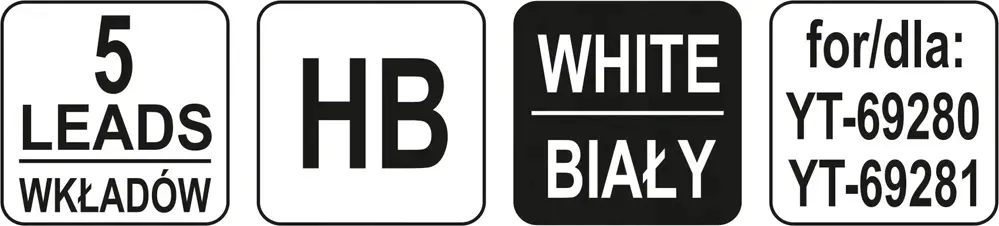 grafit-hb-bialy-5-szt