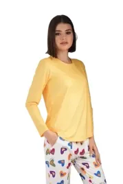 pizama-damska-rainbow-cutie-yellow-vienetta-r-m