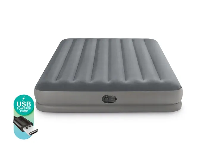 ŁÓŻKO MATERAC DMUCHANY INTEX 64114 152x203x30cm POMPKA USB