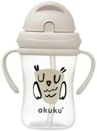 akuku-bidon-z-chowana-slomka-uchwyty-kubek-300ml-9m-sowa-bezowa