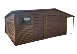 garaz-blaszany-z-wiatka-7x5m-ciemny-orzech