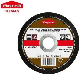 klimas-tarcza-korundowa-115x10-do-stali-nierdzewnej