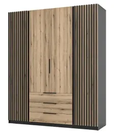 szafa-kaja-4-drzwi-lamele-3-szuf-200cm-polki-drazek-kol-dab-evoke-czarnym