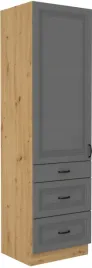 szafka-stilo-60-komin-ciemnoszary-dab-artisan-1-drzwi-3-szuflady