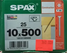 wkret-uniwersalny-10x500-leb-stozkowy-t-star-t50-gwint-pelny-spax-1szt