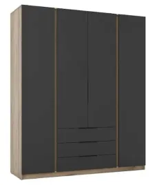 szafa-kaja-4-drzwi-3-szuflady-200cm-polki-drazek-kolor-czarnym-z-dab-evoke