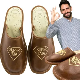 wygodne-skorzane-kapcie-na-dzien-ojca-z-haftem-super-tata-r-43