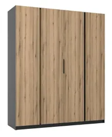 szafa-kaja-4-drzwi-200cm-x-239cm-polki-drazek-kolor-dab-evoke-z-czarnym